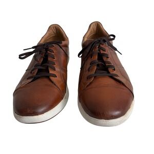 Florsheim Mens Brown Leather Comfort Sneakers Lifestyle Athleisure Preppy